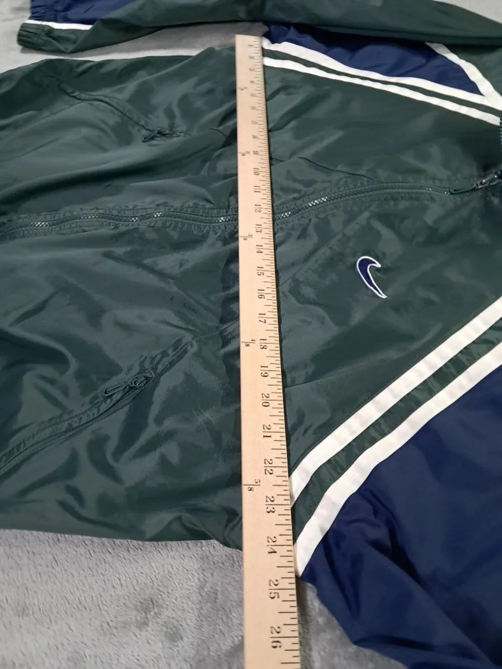 Vintage Nike Windbreaker Men Large Green Blue Mesh Vent Full Zip Swoosh